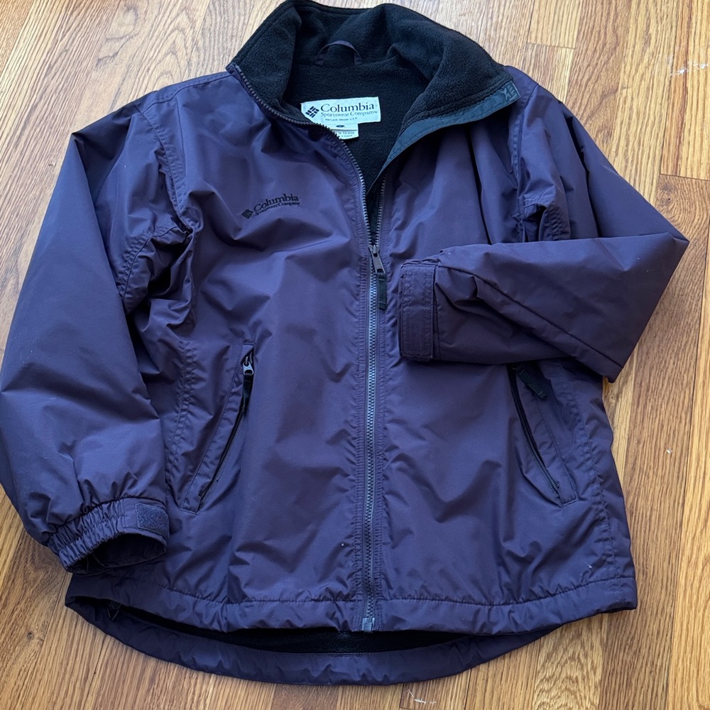 Columbia Women's Fleece Lined Dark Purple Sporty Windbreaker jacket